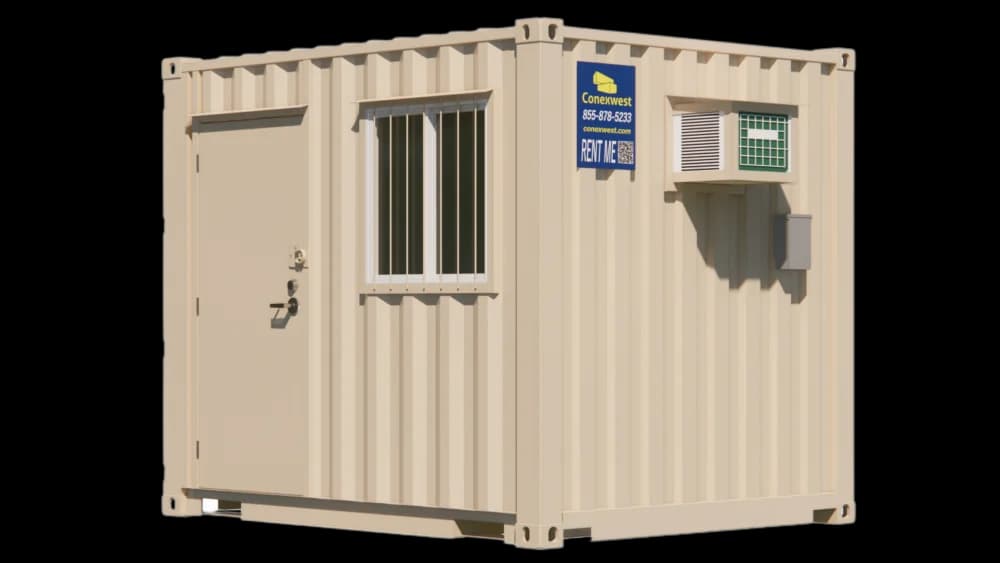 10ft On-Site Ground Level Office Container for rent interior
