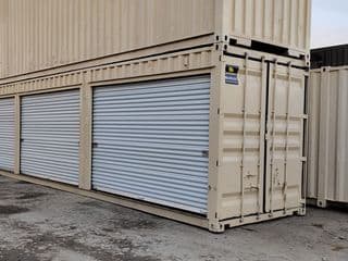 14ft Storage Container with 3 Roll-Up Doors on One Side