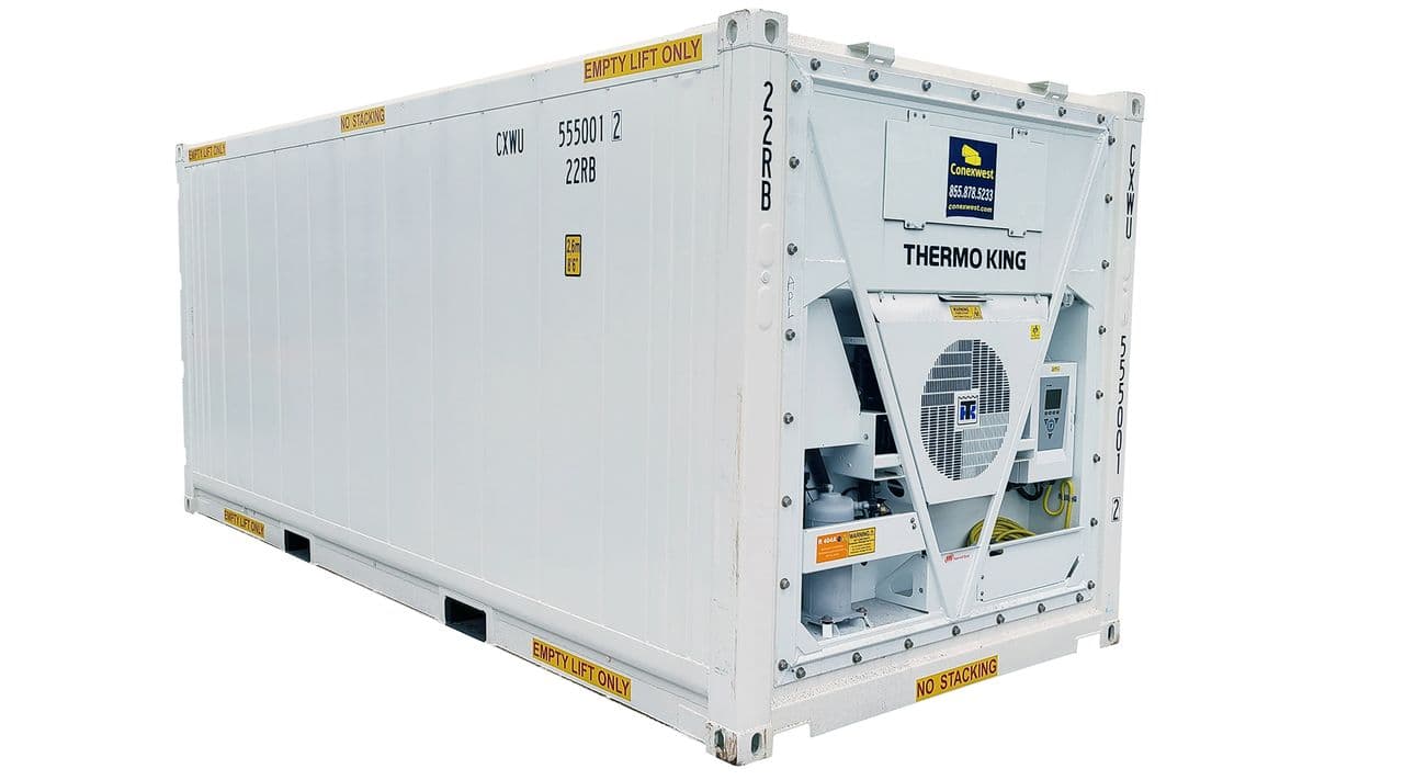 20ft Refrigerated Shipping Container with Wide Double Doors Front