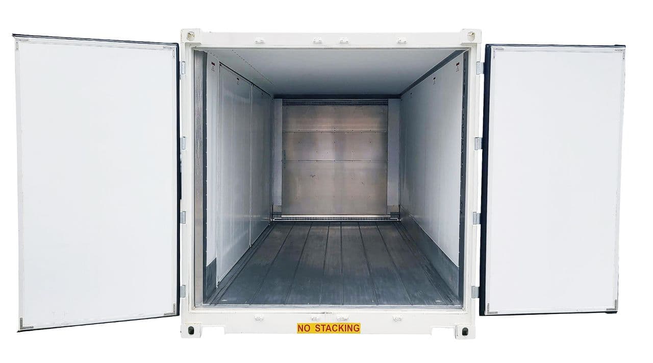 20ft Refrigerated Shipping Container with Wide Double Doors Open