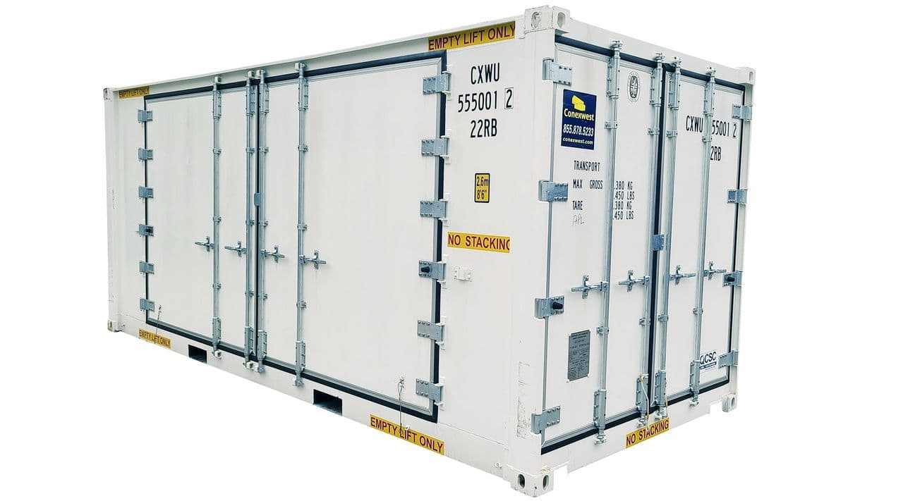 20ft Refrigerated Shipping Container with Wide Double Doors Side