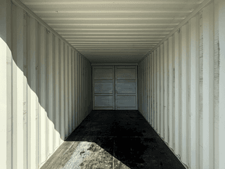20ft storage container with cargo doors on both ends for rent