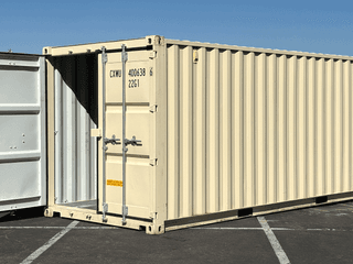 20ft storage container with cargo doors on both ends for rent