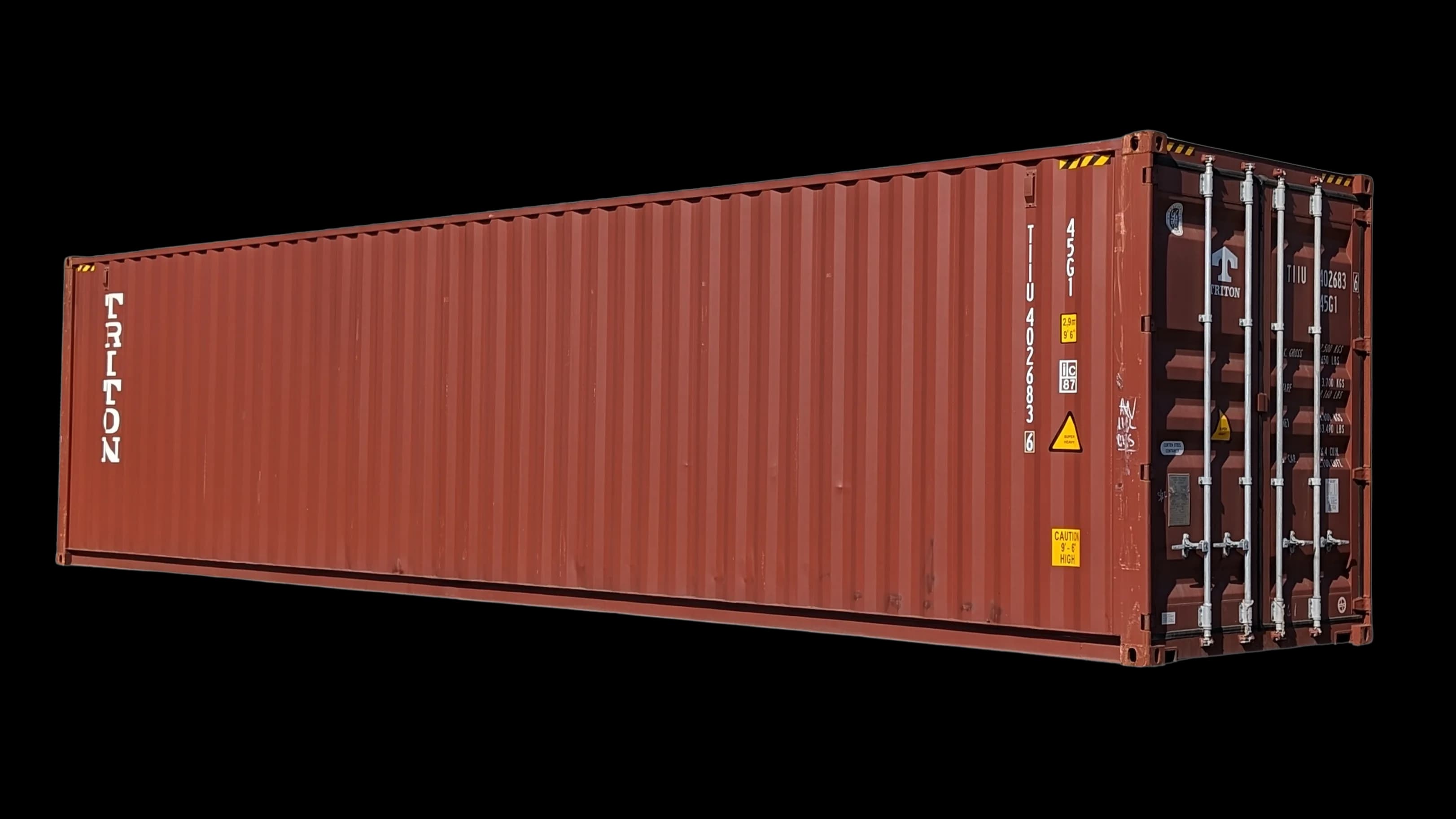 40ft high cube three trip shipping container