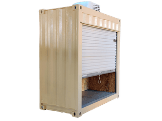 4ft refurbished standard beige container with roll-up door and ac