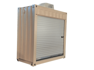 4ft refurbished standard beige container with roll-up door and ac