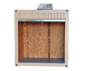 4ft refurbished standard beige container with roll-up door and ac