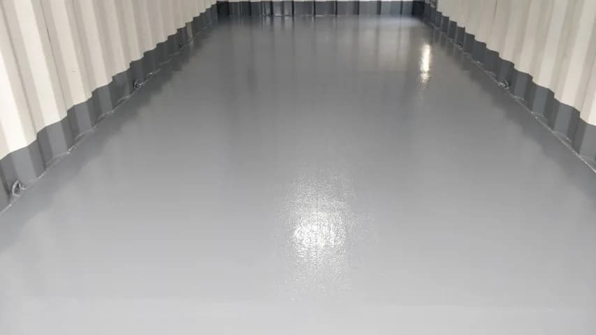Epoxy floor for shipping container