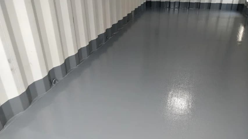 Epoxy floor for shipping container