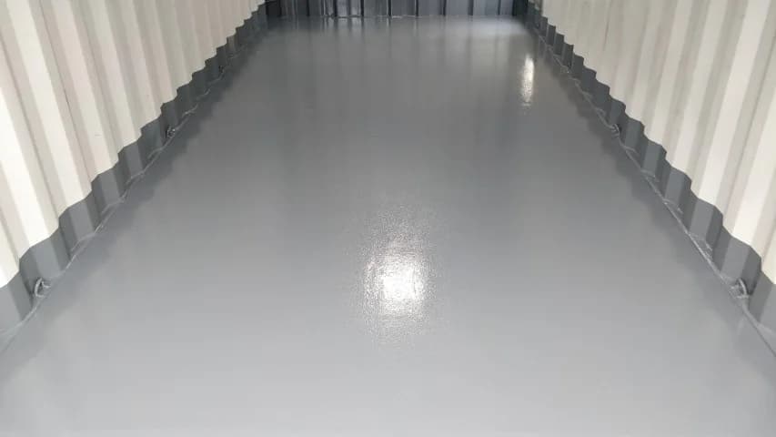 Epoxy floor for shipping container