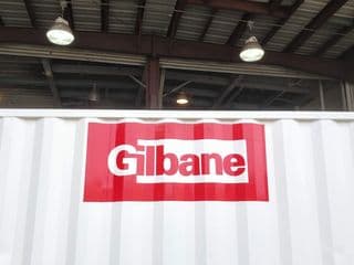 Gilbane vinyl logo on 20ft shipping containers for sale