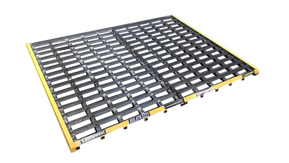 Heavy-duty rumble grates track out plates