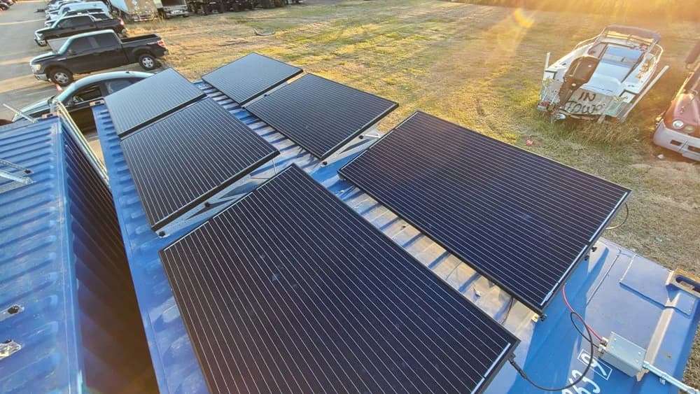 solar panels for shipping container