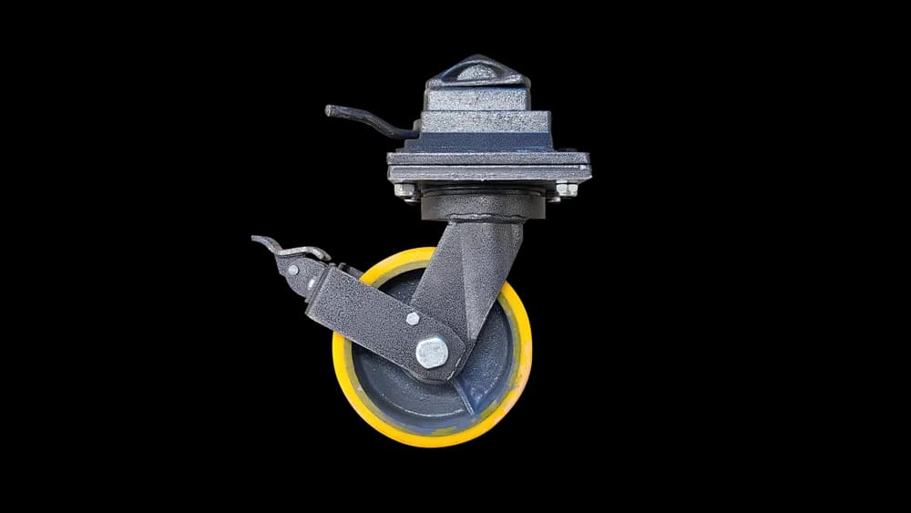 Yellow shipping container caster wheel for sale