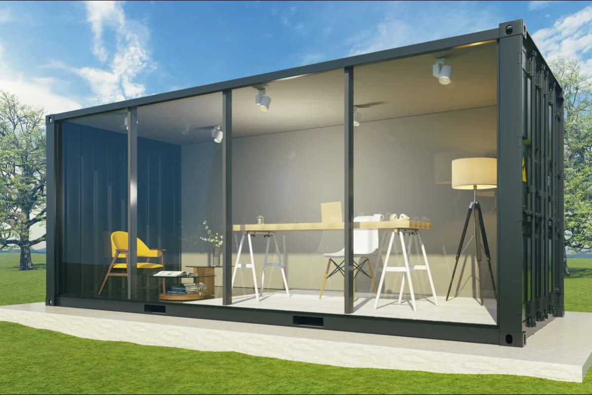 A shipping container office.