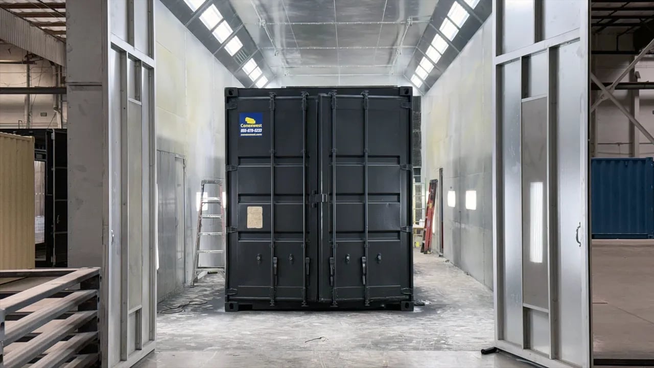 Container in a painting room