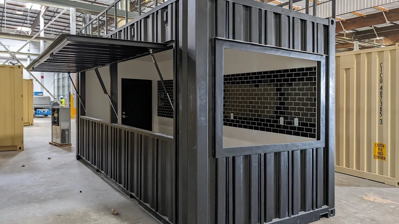 Container kiosk in a factory