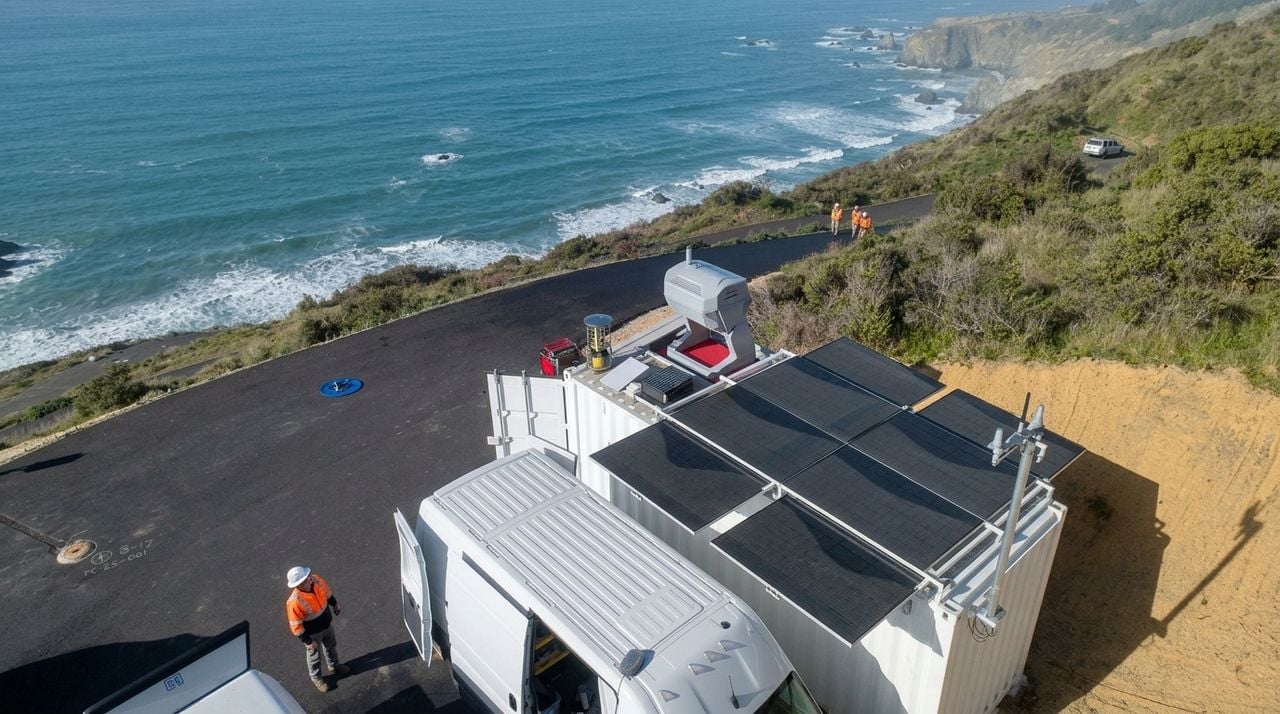 Drone containers outside
