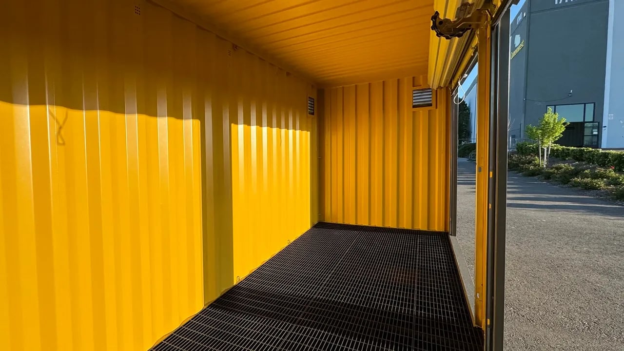 Hazmat container inside
