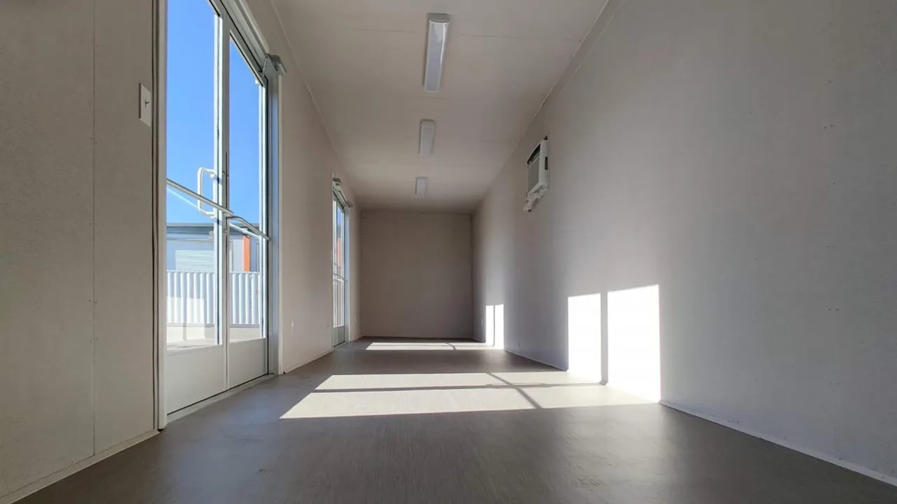 Inside the office container