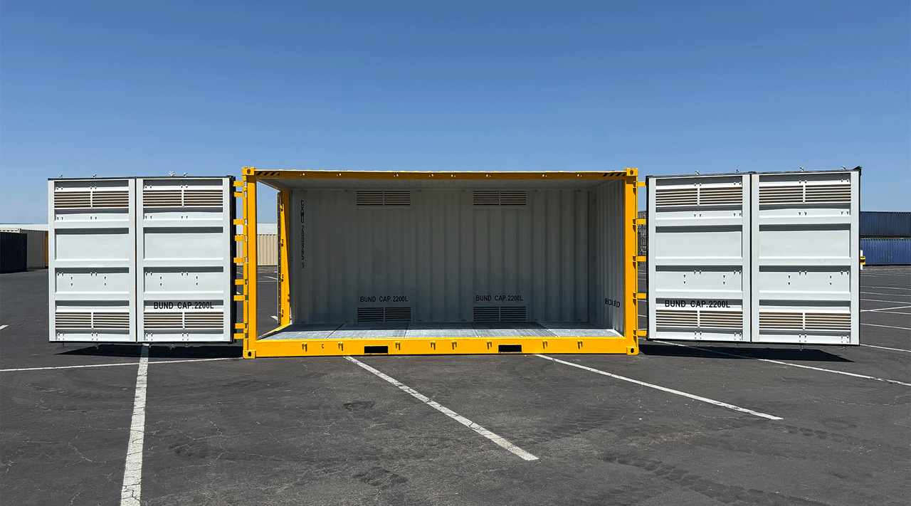 Opened Hazmat container