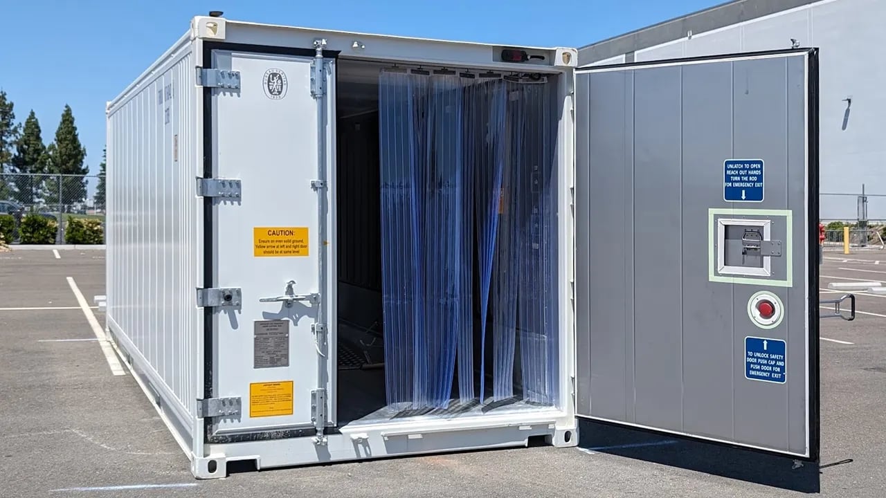 Opened reefer container