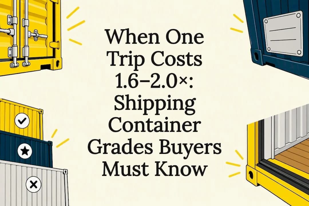 Decorative shipping container grades title card