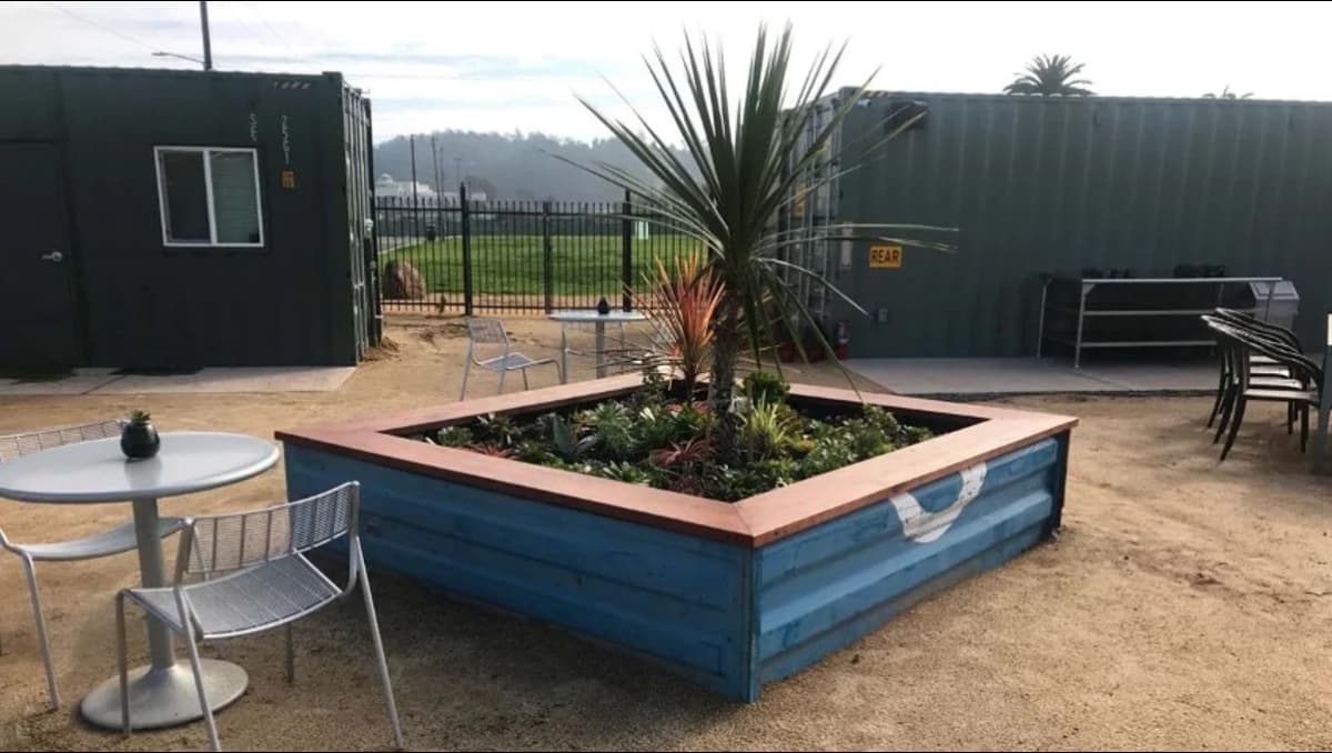 A container construction.