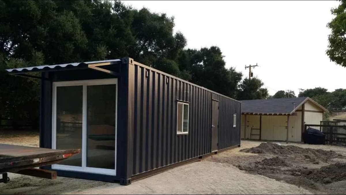 A shipping container apartment.