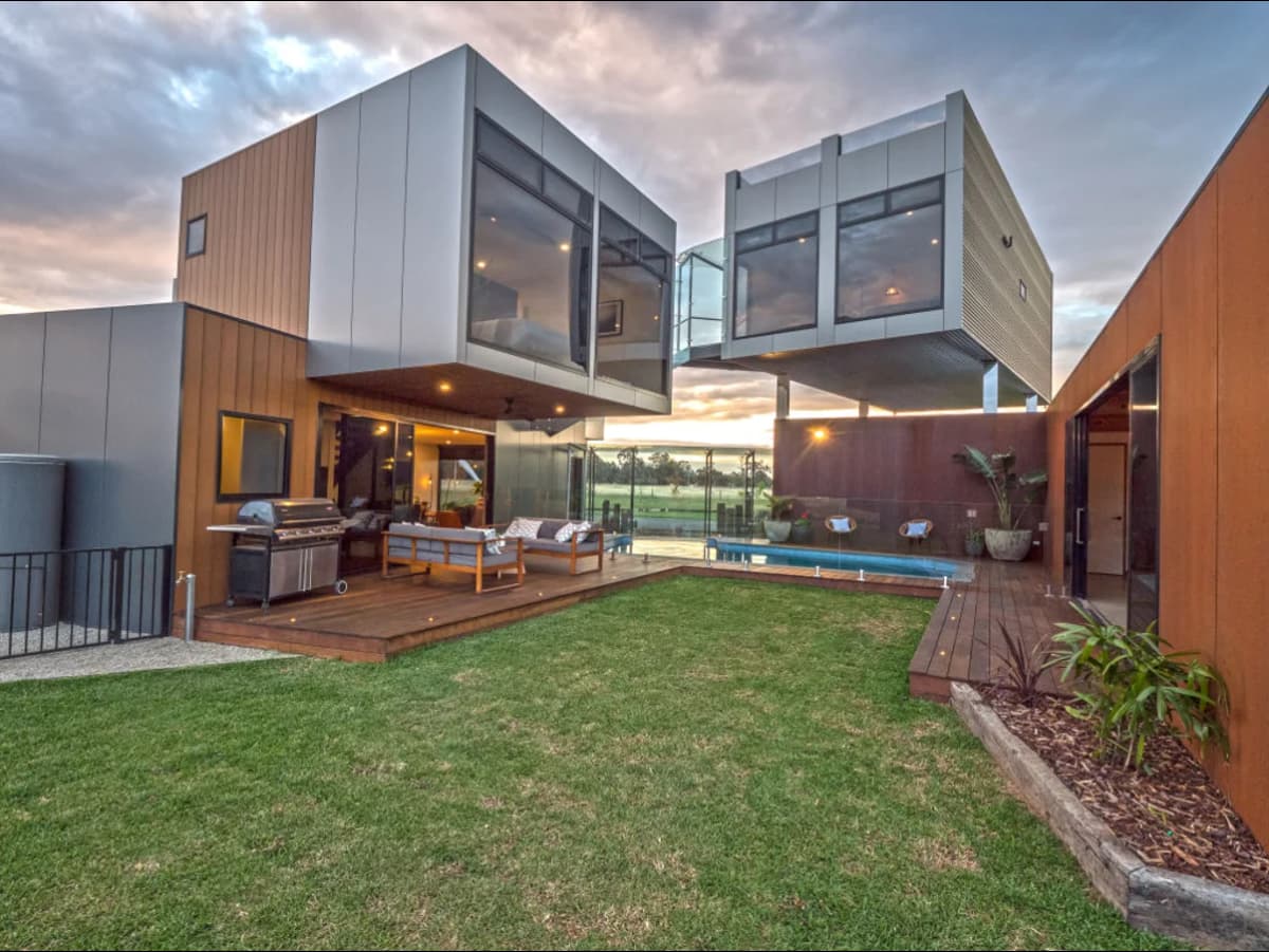 A shipping container home.