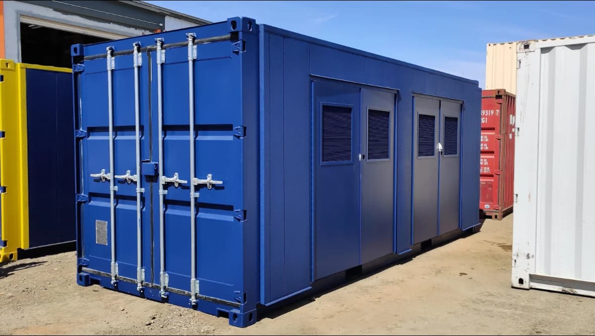 A shipping container structure.