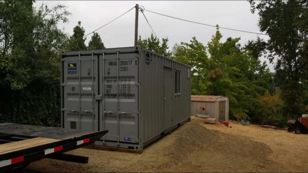 A shipping container structure.