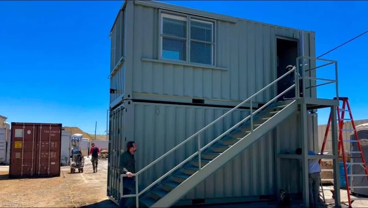A shipping container structure.