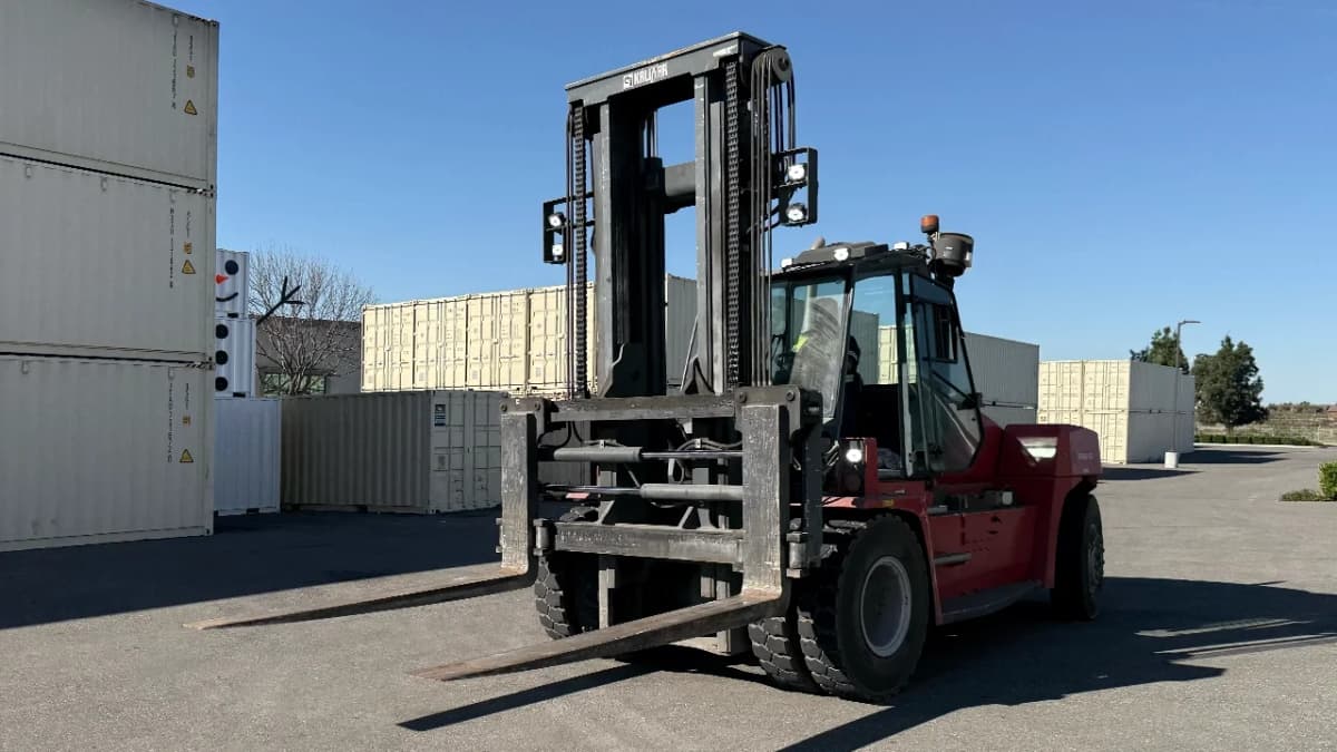 Forklift transporting
