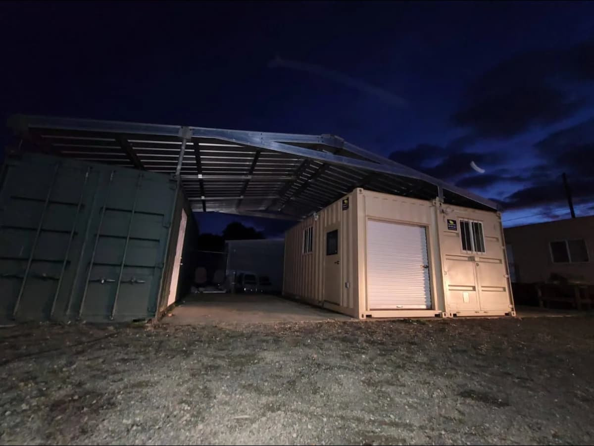 Image of a shipping container structure.