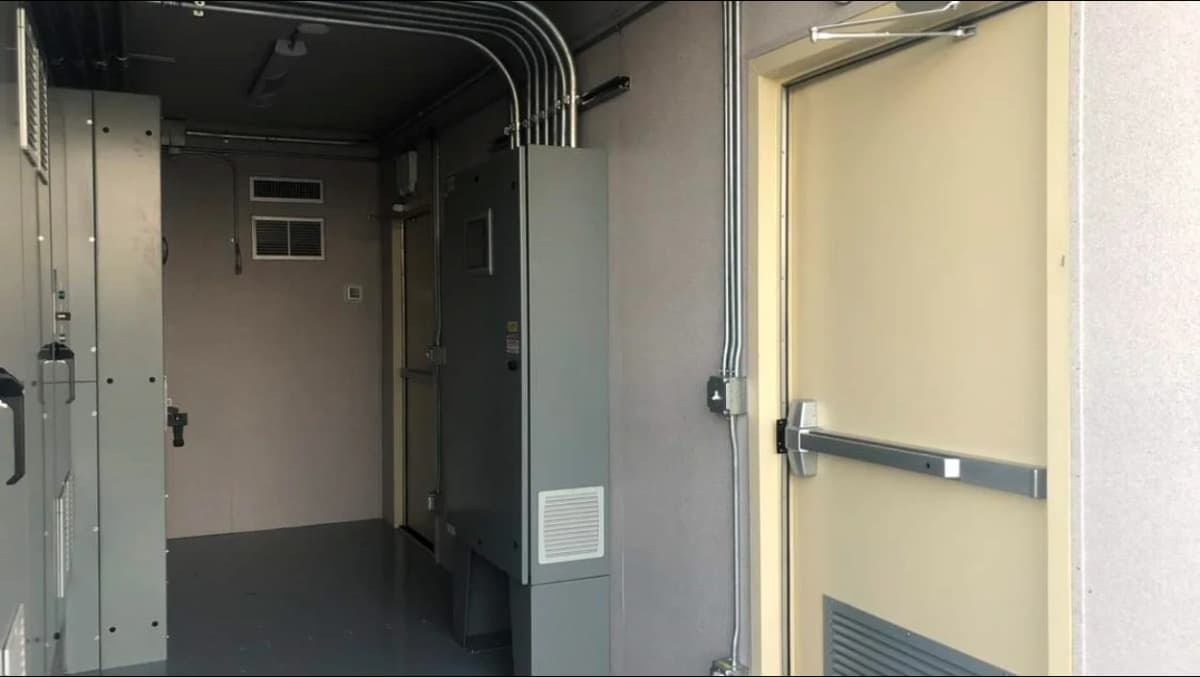 Inside a container showing some upgrades.