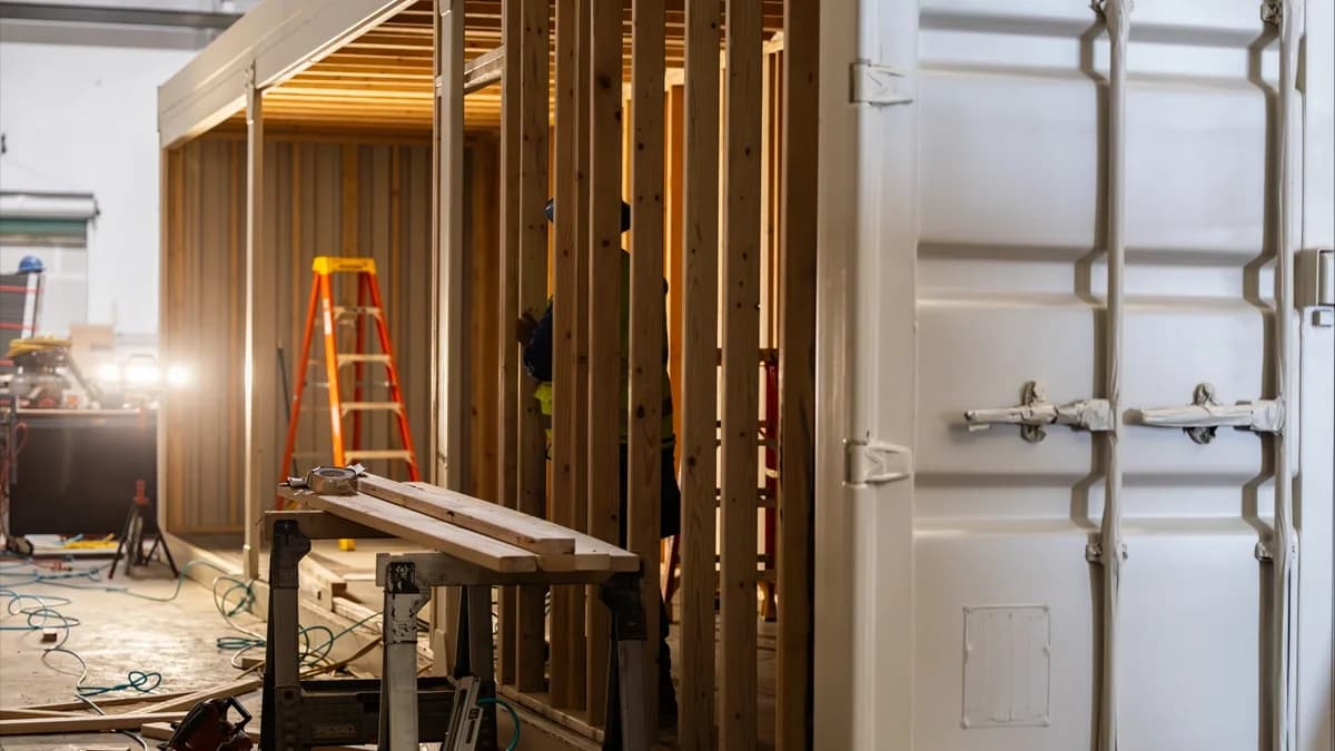 Wooden interior framing inside