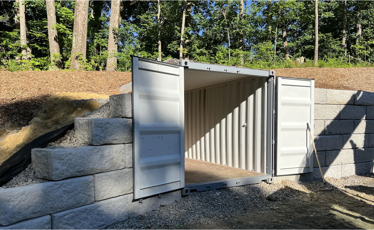A shipping container bunker