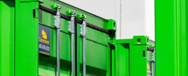Conexwest green shipping container 1
