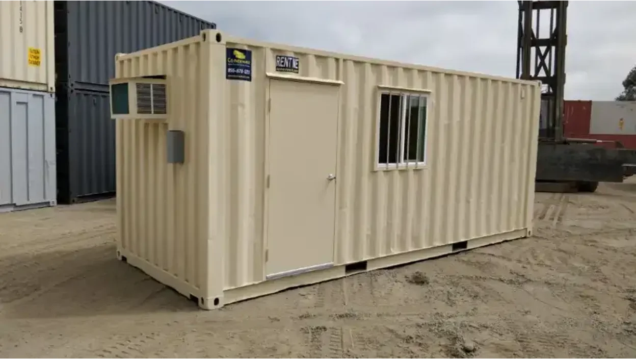 Conexwest rental 20ft ground-level office and storage combo container