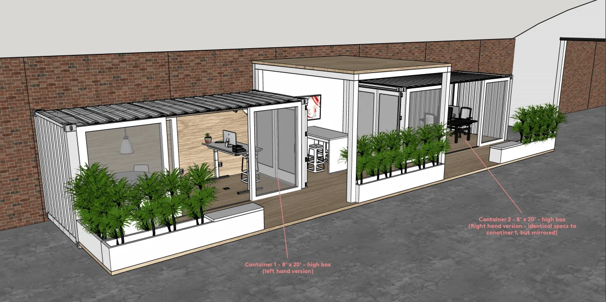 Container commercial office space design by Most Modest