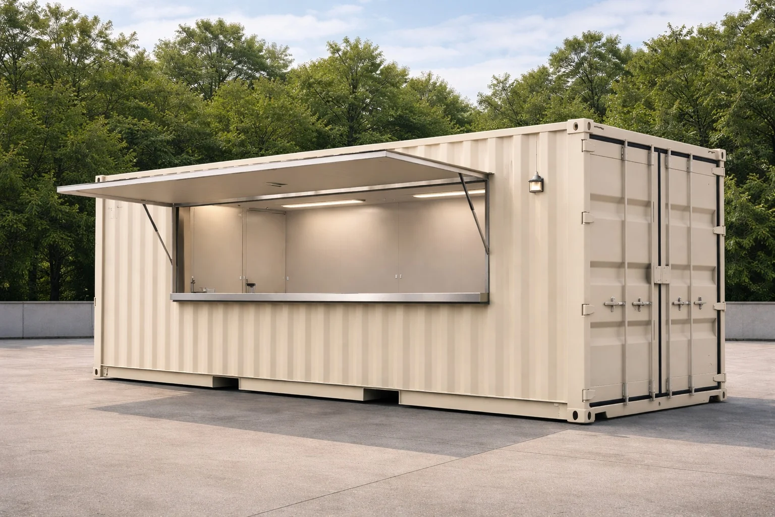 Custom Office Container With Lift-Up Awning: A Functional, Customer-Facing Upgrade for Pop-Ups, Concessions, and On-Site Operations