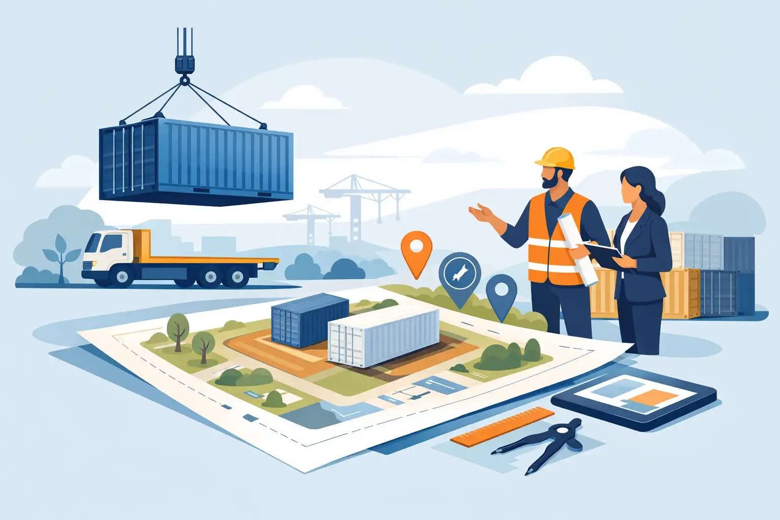Shipping Container Delivery Site Planning