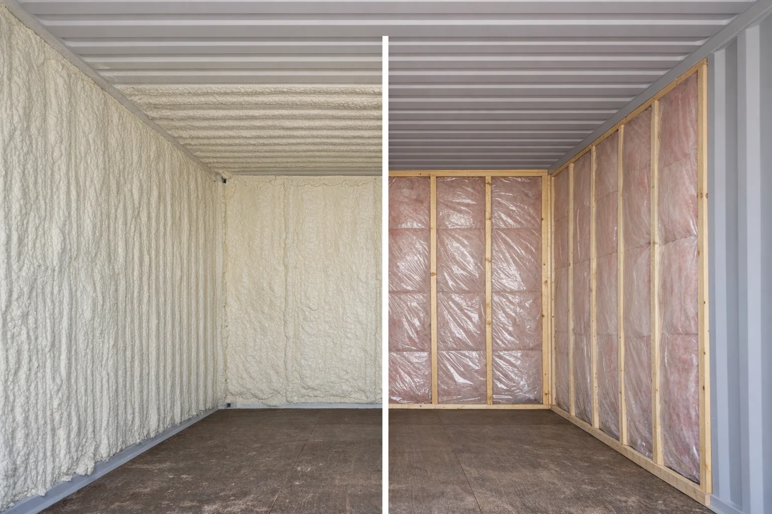 Shipping Container Insulation Options Explained: Closed-Cell Spray Foam vs Fiberglass with Vapor Barrier
