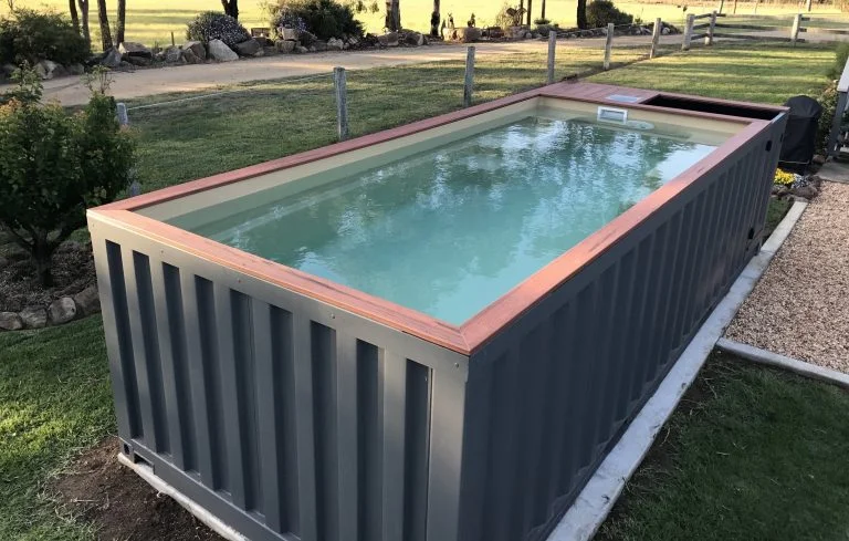 Shipping container swimming pool
