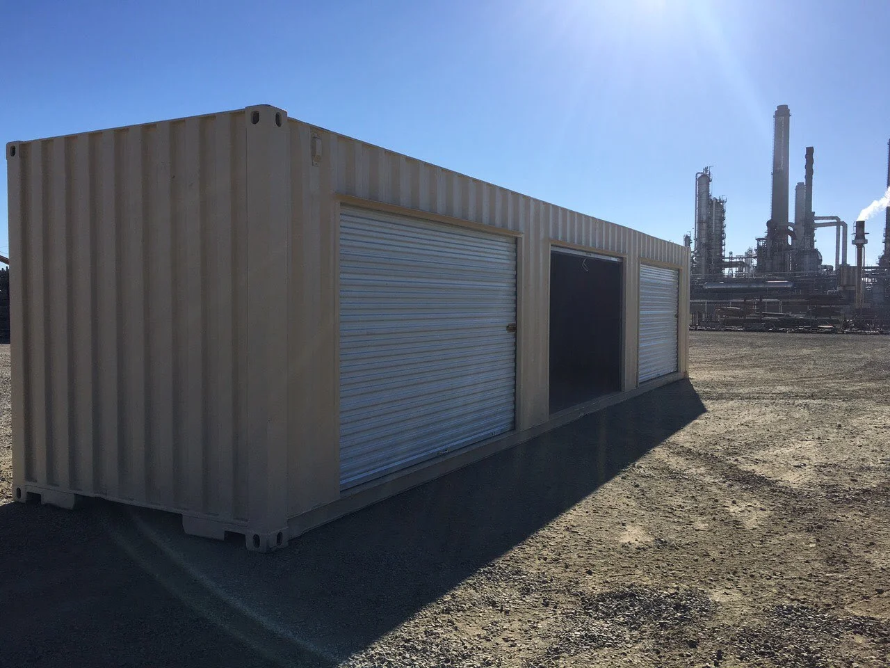 Shipping container with Roll-Up doors